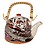 Purpledip Ceramic Kettle 'Carnival': Large 850 ml Tea Coffee Pot, Steel Strainer Included (10144) image 1