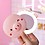 EYUVAA LABEL Cute Mini Portable Handheld Fan with LED Fill Light Makeup Mirror,USB Rechargeable Battery Operated Electric Personal Fan for Office, Home, Traveling, Outdoor (Pig) image 1