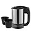 Glen Electric Travel Kettle 0.5 Litre Stainless Steel 2 Plastic Cups, Auto Shut-Off 1000 Watts -Silver And Black (9013), 2 Years Warranty image 1