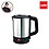 Cello Quick Boil 900 Electric Kettle| Stainless Steel Body |1200 watt | Auto Shut-Off Protection | Wide Mouth for Easy Cleaning | Easy-grip Handle | 1 Ltr, Black & Silver image 1