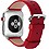 Fullmosa Compatible Apple Watch Band Series SE 7 6 5 4 3 2 1 38mm 40mm 41mm 42mm 44mm 45mm Leather iWatch Band/Strap for Apple Watch,38mm 40mm 41mm Red(Wacth Not Included) image 1