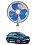 RKPSP 6Inch/12V Portable Oscillating Car/Truck/Bus Fan For Tigor Ev image 1