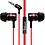 Amkette Trubeats Atom X-12 Earphones (in Ear with mic, Flat Cable, Red) (Red) image 1