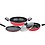 BALTRA Induction Base Non-Stick Cookware Set 4 Pieces (1-Piece Non-Stick Kadhai (26cm) with Lid, 1-Piece Non-Stick Fry Pan (24cm), 1-Piece Non-Stick Dosa Tawa (24cm)) Red (BTN-211) image 1