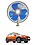 RKPSP 6Inch/12V Portable Oscillating Car/Truck/Bus Fan For Avventura image 1
