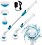 PYU ENJOY SHOPPING Rotating Electric 360 Cordless Bathtub & Tile Scrubber Movable Surface Cleaner with 3 Replaceable Cleaning Brush Heads, Extension Arm and Adapter (White, Blue) Pack of 1 image 1