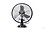 Ravi Hi-Speed Round Base Table Fan 400mm (Glossy Black) image 1