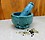 Green Mortar And Pestle Set, kharad, masher Spice Mixer For Kitchen 5 inches image 1