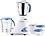 Preethi Platinum MG-153 mixer grinder, 550 watt, 3 jars includes Super Extractor juicer Jar with 2 Air-Tight Containers (White/Blue) image 1