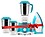 Longway Super Dlx Mixer Grinder with Kwid 1100W Dry Iron | 500 Watt Powerful Motor | 3 Jars for Grinding, Mixing, Juicing | 2 Year Warranty (Blue & White, Combo Offer) image 1
