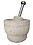 EZAHK Square Model Stone Mortar and Pestle Set, Okhli Masher, Khalbatta, Grinder Mixer for Spices, Kitchen, Home and Herbs (4.5 inch) - Grey image 1