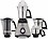 Preethi Steel Supreme MG-208 mixer grinder, 750 watt (Silver/ Black), 4 jars - Super Extractor juicer Jar, Vega W5 motor with 5yr Warranty & Lifelong Free Service image 1