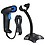 pekdi Handheld Barcode Scanner with Bracket 1D Code Scanner Support Manual Trigger and Automatic Continuous Scanning USB Wired Bar Compatible with Wins/Android/iOS for Supermarket Retail image 1