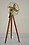 Royal Instrument Antique Floor Fan, Royal Navy Fan With Brown Wooden Tripod Stand image 1