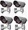 Simxen 4 Pcs Realistic Look Dummy Security CCTV Fake Bullet Camera with Led Light Indication Home Security Camera image 1