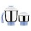 Greenline Plastic Mixer Grinder with 750W Heavy Motor and 3 Jars (White and Blue) image 1
