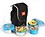 CELLO Max Fresh Click Polypropylene Leakproof Lunch Box Set with Bag, 4 Containers - 300ml x 3 & 140ml, Dark Blue image 1