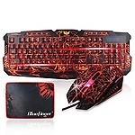 Gaming Keyboard and Mouse ComboFingerÂ USB Wired LED Backlit Keyboard and Mouse Set