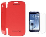 Leaf Flip Cover for Smasung Galaxy S3/I9300- Red