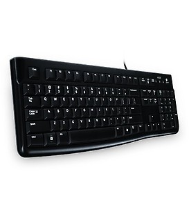 Logitech K120 Wired Keyboard for Windows, USB Plug-and-Play, Full-Size, Spill-Resistant, Curved Space Bar, Compatible with PC, Laptop price in India.