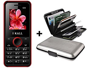 I Kall K24 Multimedia Mobile with Wireless FM Feature and Aluminium Wallet- Red price in India.
