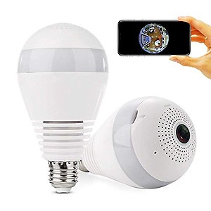 Bulb 360° IP Camera with Night Vision, Hidden Camera, 2-Way Audio and Micro 128GB SD Card Support - White Indoor price in India.