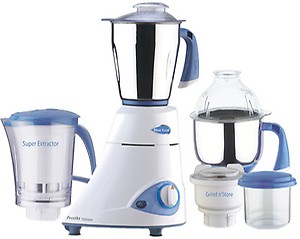Preethi Blue Leaf Platinum MG 139 mixer grinder, 750 watt, White, 4 jars - Super Extractor juicer Jar & Storage Air-Tight Container, FBT motor with 5yr Warranty & Lifelong Free Service, Standard price in India.