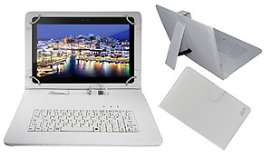 ACM USB Keyboard Case Compatible with Iball Slide Q1035 Tablet Cover Stand Study Gaming Direct Plug & Play - White price in India.