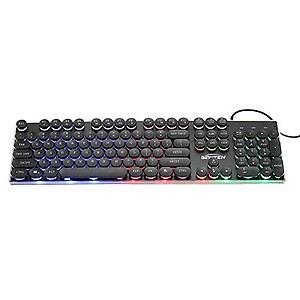 UNIhappy Steampunk Retro Keycap Typewriter Backlit Mechanical Gaming Keyboard (Black price in India.