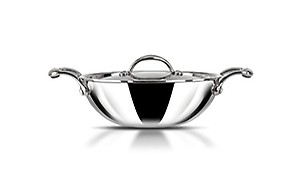 Stahl Artisan Triply Stainless Steel Kadhai with Lid,Kadai for Cooking, Stainless Steel Cookware Triply Kadai, Induction & Gas Stove Compatible, 5.1 L, 30 cm price in India.