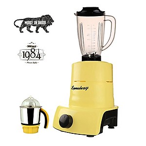 Sunmeet Yellow Color 600Watts White-Blue Color Mixer Juicer Grinder with 2 Jar (1 Juicer Jar with filter and 1 Chuntey Jar) price in India.