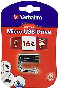 Verbatim 16 GB Micro USB Flash Drive, Black 44050 price in India.
