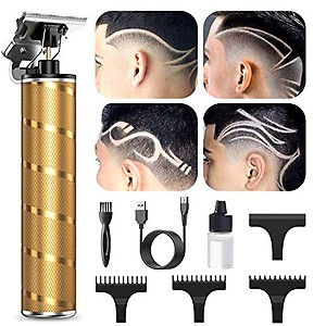 TKTK Hair Trimmer, TKTK Pro Hair s, T-Blade Outliner Hair Trimmer Low Noise s for Men Rechargeable Electric Hair Cutting Set with 3 Combs for Professional Barbershop Use (Golden) price in India.
