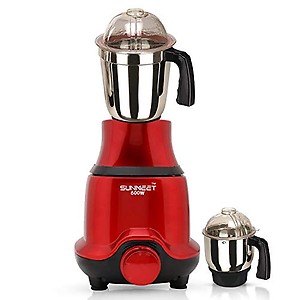 Sunmeet BUTR21 600-Watt Mixer Grinder with 2 Jars (1 Wet Jar and 1 Chutney Jar) - Red Make In India (ISI Certified) price in India.