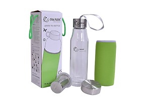 Green Tea Glass Bottle/Maker (Trademarked Premium Quality Product - from SWASH Brand) with complimentary Sleeve. price in India.