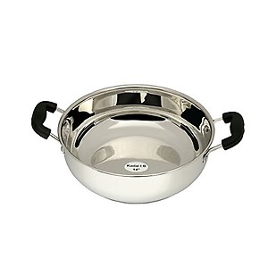 TUFFWARE Stainless Steel Non Stick Kadai, Black | 3 Liters | Induction Friendly | Stainless Steel Kadai | Kadai for Cooking | price in India.