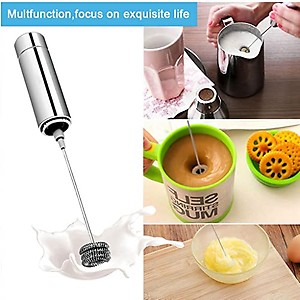 KRAAFTAR Electric Milk Frother Drink Foamer Whisk Mixer Stirrer Coffee Stainless price in India.