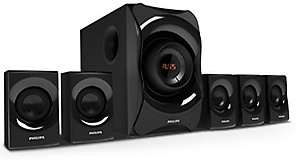 Philips Audio SPA8000B/94 5.1 Channel 120W Multimedia Speaker System with Bluetooth, 5x15W Satellite Speakers, LED Display, Robust Design & Matte Finish (Black) price in India.