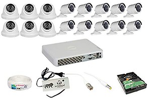 Sia Technology Hk Vision 2mp 16ch dvr with 2mp 12 Bullet 4 Dome Camera 2tb Hard Disk, Smps, Cable & Pin Full Combo Set price in India.