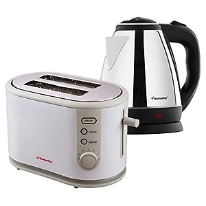 Butterfly Slice Toaster + Electric Water Kettle 1.5 L, Black, Medium price in India.