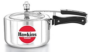Hawkins Classic Cl3T 3-Liter New Improved Aluminum Wide Mouth Pressure Cooker, Small, Silver price in India.