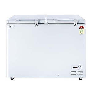 Haier HFC-350DM5-5 star rating double door hard top model, Convertible with Inside metal liner, White (324 Lt) price in India.