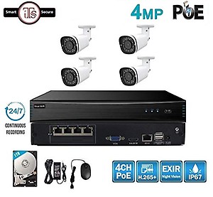 ITS 10Ch 5MP NVR H.265 XMeye App Cloud ID and 2 X 5MP IR PoE IP Dome Camera Kit with 500GB Hardisk price in India.