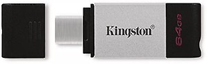 Kingston 64 GB USB Type-C DataTraveler 80 Flash Drive, DT80 Kingston 64 GB USB Type C DataTraveler 80 Flash Drive, DT80 price in India.