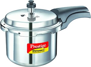 Prestige Deluxe Plus Induction Base Aluminium Outer Lid Pressure Cooker, 3 Litres, Silver price in India.