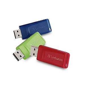 VERBATIM 99122 16GB Store 'n' Go USB Flash Drive (3 pk; Red, Blue & Green) price in India.