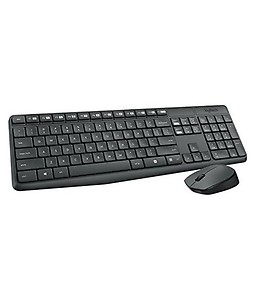 Logitech Mk235 Black Wireless Keyboard Mouse Combo price in India.