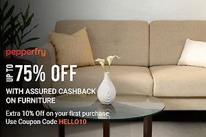 Up to 75% Off with assured cashback on Furniture