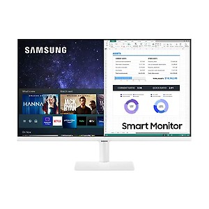 Samsung 27-inch(68.58cm) M5 FHD Smart Monitor, Speakers, Remote, 1 Billion Color, Smart TV apps, TV Plus, Office 365, Apple Airplay, Dex, Bluetooth (LS27BM500EWXXL, Black) price in India.