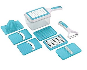 Bright 8 in 1 Fruit and Vegetable Slice & Grater Blue [BE_01 Blue ] price in India.